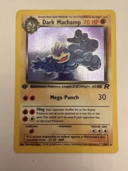 Pokemon Dark Machamp Team Rocket 1st Edition Holo Rare 10/82 2000 70 HP - Image 1