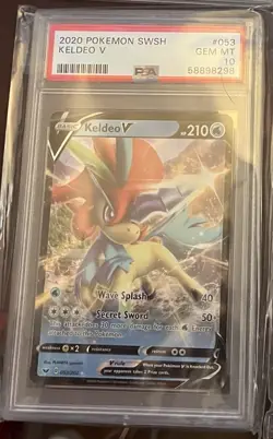 2020 POKEMON SWORD & SHIELD #053 KELDEO V PSA 10 Gem Mint - Image 1