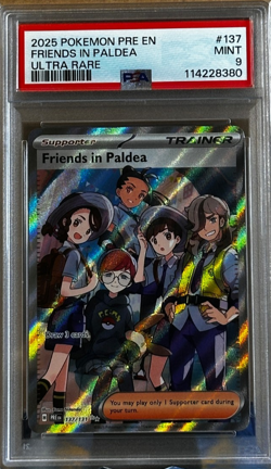 Pokemon 2025 Pre en Friends in Paldea Ultra Rare Card #137 PSA 9 - Image 1
