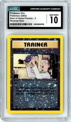 Pokemon Professor Elm #3 Best of Game Reverse Holo CGC 10 Gem Mint - Image 1