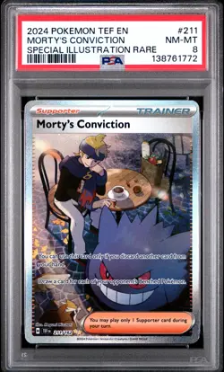 Morty's Conviction 211/162 Special Illustration Rare Pokemon PSA 8 *772 - Image 1
