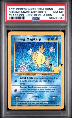 Shining Magikarp Holo 66 Celebrations Classic Collection Pokemon PSA 8 *837 - Image 1