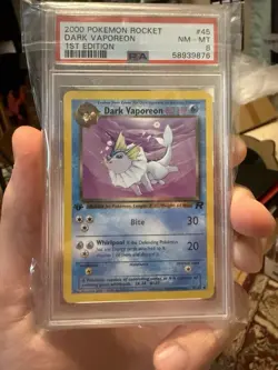 Pokemon Dark Vaporeon #45 1st Edition - Vintage 2000 Rocket - PSA 8 - Image 1