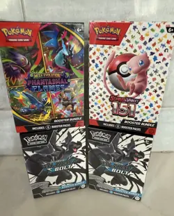 Pokemon Booster Bundle Lot Factory Sealed -151 -2x Black Bolt -Phantasmal Flames - Image 1