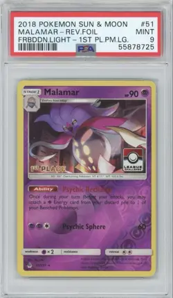 PSA 9 POP 7❗Pokemon League Promo Malamar 51/131 Forbidden Light 1st Place - Image 1