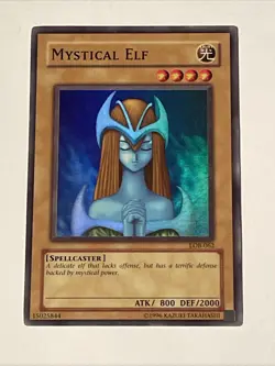 Yugioh Mystical Elf LOB-062 Unlimited Super Rare - Image 1