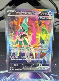 Pokemon TCG Iron Valiant EX Paradox Rift 249/182 Holo Special Illustration Rare - Image 1