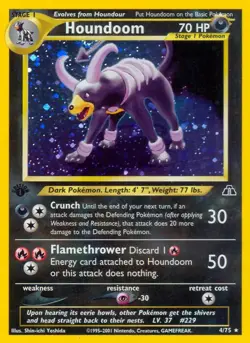 Houndoom - 4/75 - Pokemon Neo Discovery 1st Edition Holo Rare Card WOTC HP - Image 1
