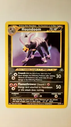 Houndoom Neo Discovery Holo Rare 4/75 Pokemon Card LP - Image 1