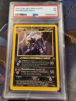 Pokemon Neo Discovery Houndoom Holo Rare 2001 4/75 PSA 1 - Image 1