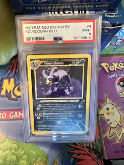 Pokemon Neo Discovery Houndoom Holo Rare 2001 4/75 PSA 9 Mint - Image 1