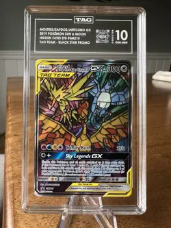 Pokemon Moltres Zapdos Articuno Tag Team GX SM210 TCG Promo TAG 10 Gem Mint - Image 1
