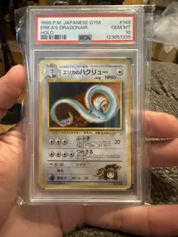 PSA 10 GEM MINT 1998 ERIKA'S DRAGONAIR HOLO JAPANESE GYM HEROES #148 - New Cert! - Image 1