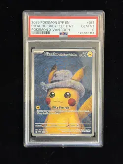 Pokemon Pikachu with Grey Felt Hat Van Gogh 085 Promo PSA 10 Graded GEM MINT - Image 1