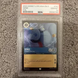 Genie “Cramped in the Lamp” Disney Lorcana (Uncommon) 141/204 Cold Foil PSA 10 - Image 1