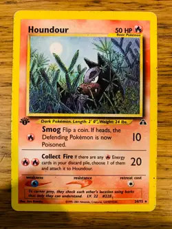 1st Edition Houndour (24/75) Rare Neo Discovery Set Pokemon Card! FREE P&P! - Image 1
