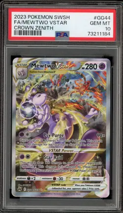 Pokemon Mewtwo VSTAR Crown Zenith Galarian Gallery Full Art #GG44 PSA 10 - Image 1