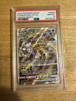 Pokemon Mewtwo VSTAR Crown Zenith Galarian Gallery Full Art GG44 PSA 10 New Cert - Image 1