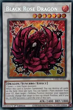 L5DD-ENS02 CHIBI BLACK ROSE DRAGON SECRET RARE 1ST EDITION YuGiOh CARD - Image 1