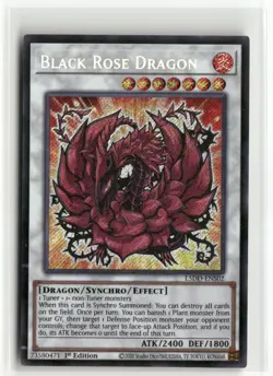 Yugioh Black Rose Dragon L5DD-ENS02 Secret Rare 1st Ed NM - Image 1