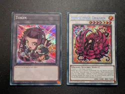 Black-Rose Dragon & Aki L5DD-ENS02 & ENSO5 Secret Rare Yugioh Chibi + Token - Image 1