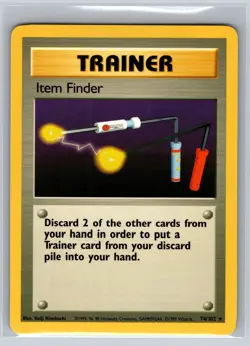 Pokemon TCG Base Set Trainer Item Finder Rare Card 74/102 - Image 1