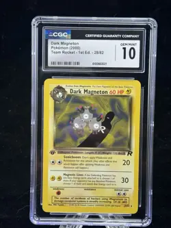 Dark Magneton #28 Non-Holo 1st Edition Team Rocket 2000 Pokemon CGC 10 ⚡ - Image 1