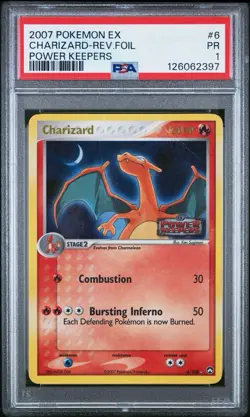 PSA 1 Charizard 6/108 EX Power Keepers Reverse Holo Foil Stamped 2007 Pokemon PR - Image 1