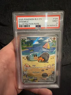 Pokemon TCG Dwebble 129/086 Illustration Rare SV10.5: Black Bolt PSA 9 - Image 1