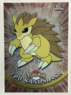 2000 Topps Chrome Pokemon Sandslash #28 Base Card - TV Animation Edition - Image 1