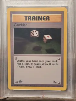 1st Edition Fossil Set - Gambler PSA 10 GEM MINT - Pokemon 1999 Trainer Card - Image 2