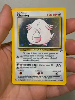 Pokemon TCG Chansey Base Set 2 Holo Unlimited Rare Card 3/130 MP+ - Image 1