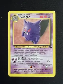 Gengar | 20/62 | Fossil Unlimited Non Holo Rare Card |Pokemon TCG | LP Condition - Image 1
