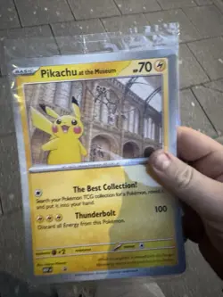 Pikachu At The Museum Pokemon Natural History Museum Jumbo Promo Card - Image 1