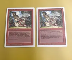 Magic The Gathering lot, x2 Earthbind Enchant Creature Cards - Image 1