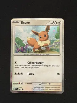 Pokemon Card Eevee Cosmos Holo SVP043 Black Star Promo Obsidian Flames 2023 NM-M - Image 1