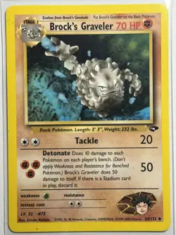 Brock's Graveler Gym Challenge 034/132 MP-LP Pokemon Card - Image 1