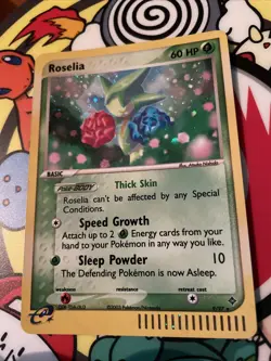 Roselia Holo Rare EX Dragon Pokemon Card 9/97 Vintage Near Mint w/ Little Swirl! - Image 1