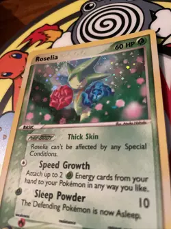 Roselia Holo Rare EX Dragon Pokemon Card 9/97 Vintage Near Mint w/ Little Swirl! - Image 2