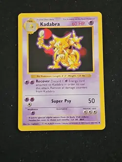 Pokemon TCG Kadabra Card Base Set, Unlimited Uncommon, Regular Card 32/102 LP - Image 1