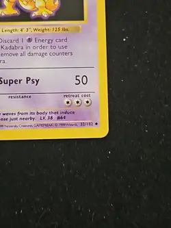 Pokemon TCG Kadabra Card Base Set, Unlimited Uncommon, Regular Card 32/102 LP - Image 4