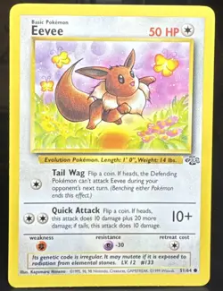 Pokemon TCG Eevee 51/64 Jungle Regular English Pokemon Card - Image 1