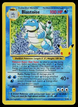 Pokemon Card - Blastoise Celebrations Classic Collection 2/102 Holo - Image 1