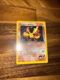 Pokemon TCG Rockets Moltres Holo Rare Card 12/132 Gym Heroes - Image 1