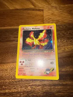 Pokemon TCG Rockets Moltres Holo Rare Card 12/132 Gym Heroes - Image 2