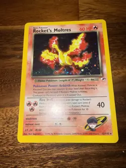Pokemon TCG Rockets Moltres Holo Rare Card 12/132 Gym Heroes - Image 5