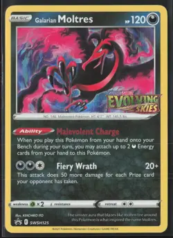 Galarian Moltres PRERELEASE SWSH125 Pokemon SWSH Promo - Image 1