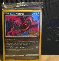 Pokemon TCG Galarian Moltres SWSH125 Prerelease Promo Holo SEALED Evolving Skies - Image 1