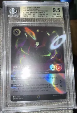 Lorcana Maleficent Mistress of All Evil ENCHANTED FOIL #209/204 BGS 9.5 - Image 1