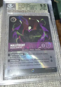 Lorcana Maleficent Mistress of All Evil ENCHANTED FOIL #209/204 BGS 9.5 - Image 2